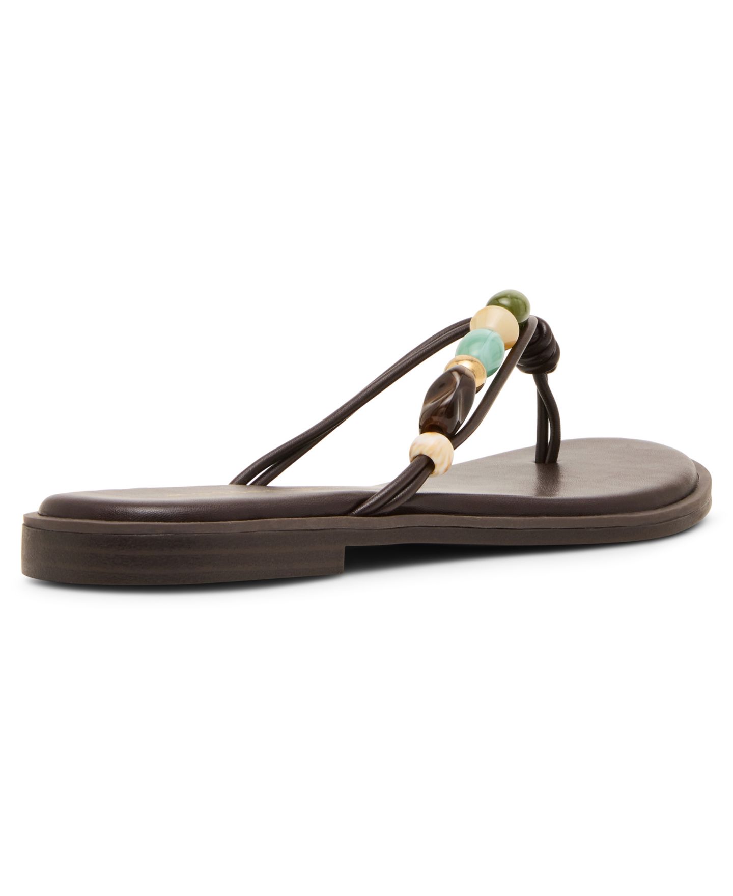 Женские сандалии Madden Girl Sienna Stone-Embellished Flat Thong, цвет: Кофейный — фото 7