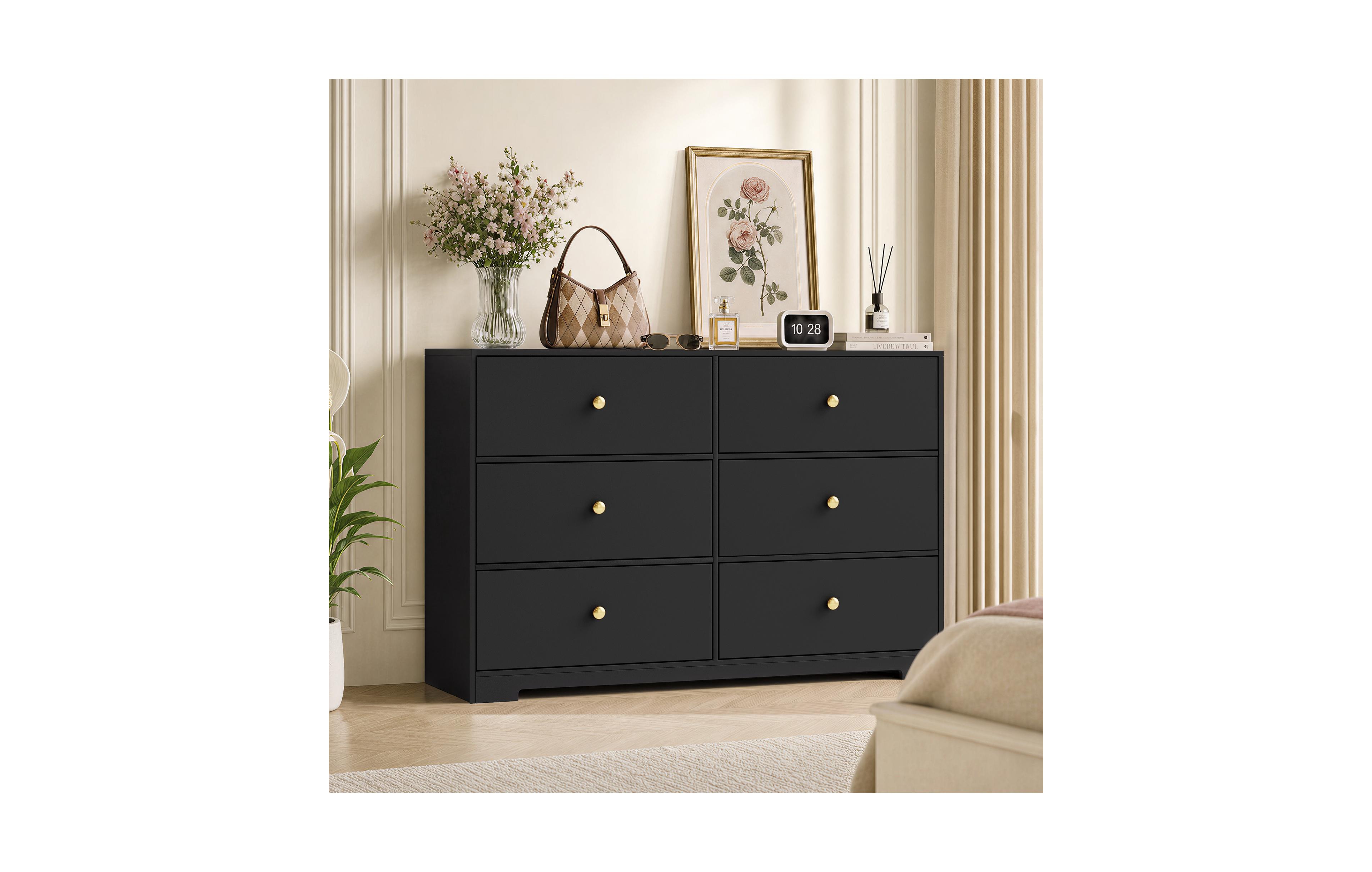 homfan 6-Drawer Smart Storage, Compact Footprint for Bedroom, Office, Small Spaces, Durable Engineered Wood Design