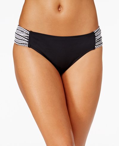 Anne Cole Crochet Shirred-Side Hipster Bikini Bottoms