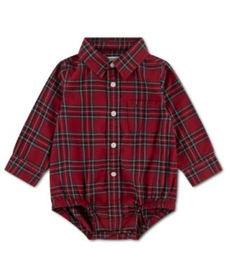 Baby Boys' Long-Sleeve Flannel Snap-Bottom Bodysuit