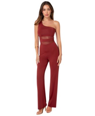 Women's Wide-Leg One-Shoulder Sleeveless Jumpsuit