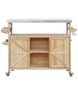 Rolling Bar Cart and Storage Cabinet