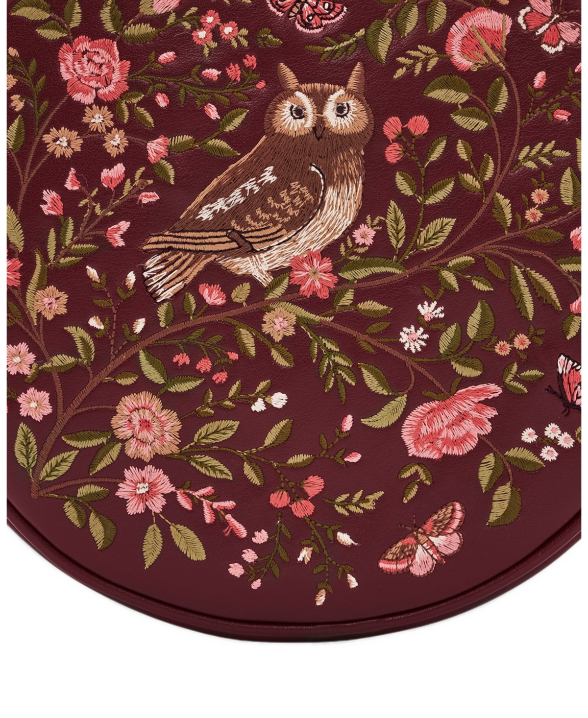 Fable England Chloe Owl Embroidered Circle Bag