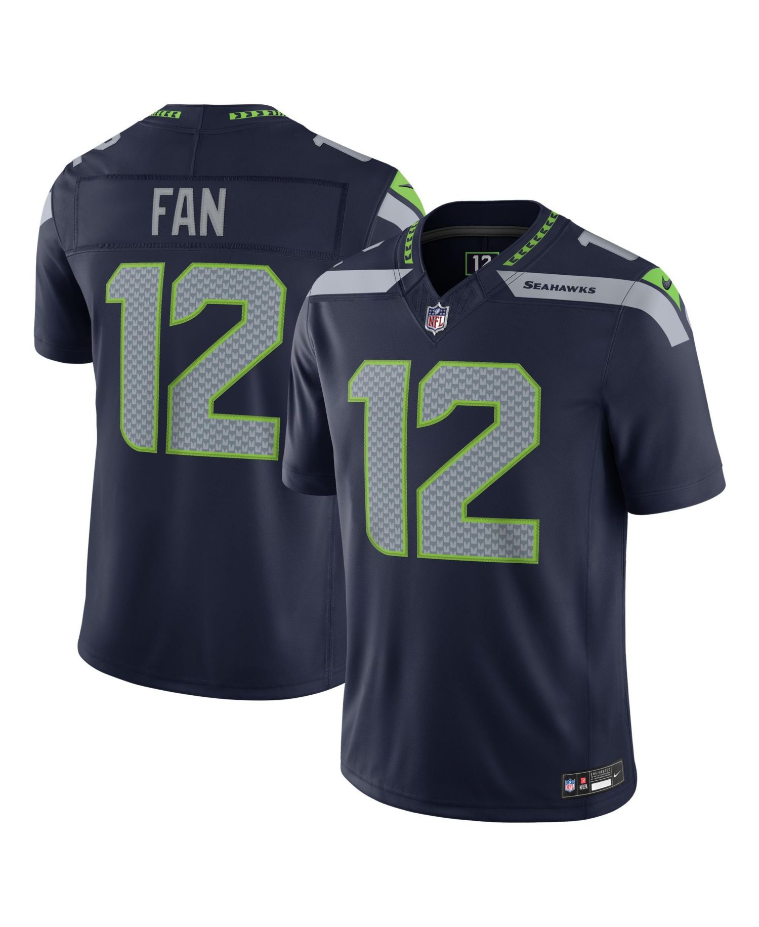 Men's 12s College Navy Seattle Seahawks Vapor F.U.S.E. Stitched Limited Jersey