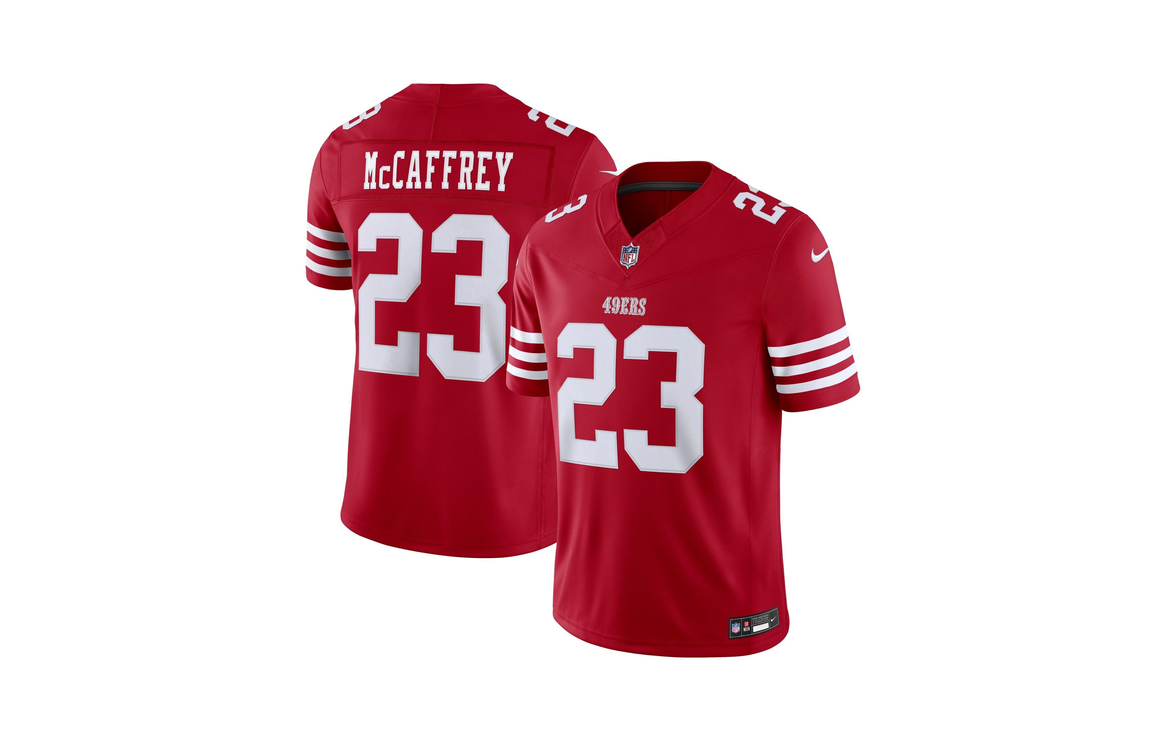 Nike Men's Christian McCaffrey Scarlet San Francisco 49ers Vapor F.u.s.e. Stitched Limited Jersey