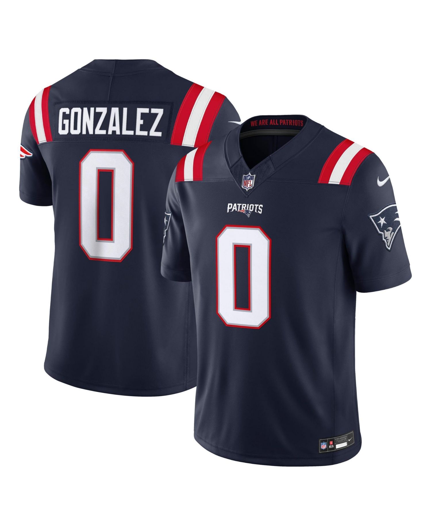 Men's Christian Gonzalez Navy New England Patriots Vapor F.U.S.E. Stitched Limited Jersey