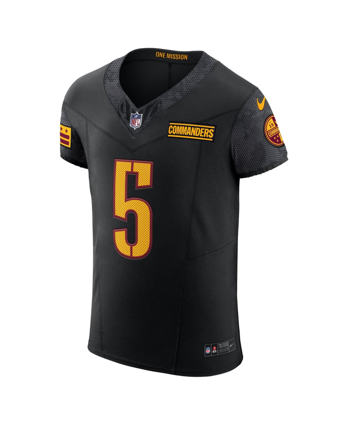 Мужской топ Nike Jayden Daniels Black Washington Commanders Alternate Vapor F.U.S.E. Elite Jersey — фото 4