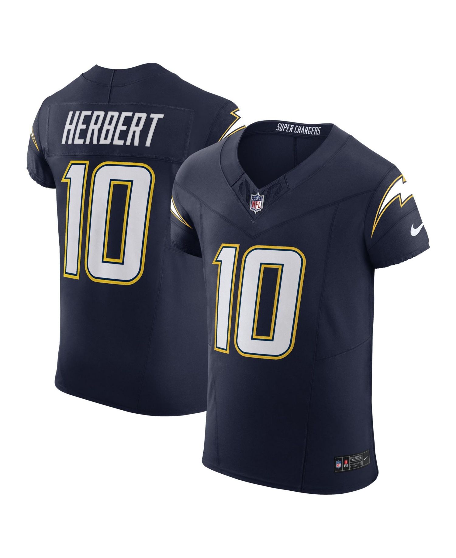 Men's Justin Herbert Navy Los Angeles Chargers Alternate Super Chargers Vapor F.U.S.E. Elite Jersey