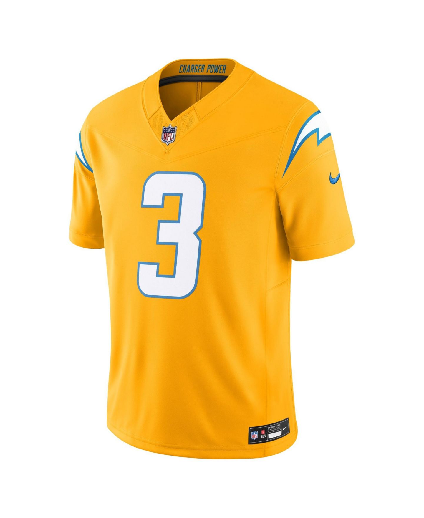 Мужской топ Nike Derwin James Jr. Gold Los Angeles Chargers Alternate Charger Power Vapor F.U.S.E. Limited Jersey — фото 4