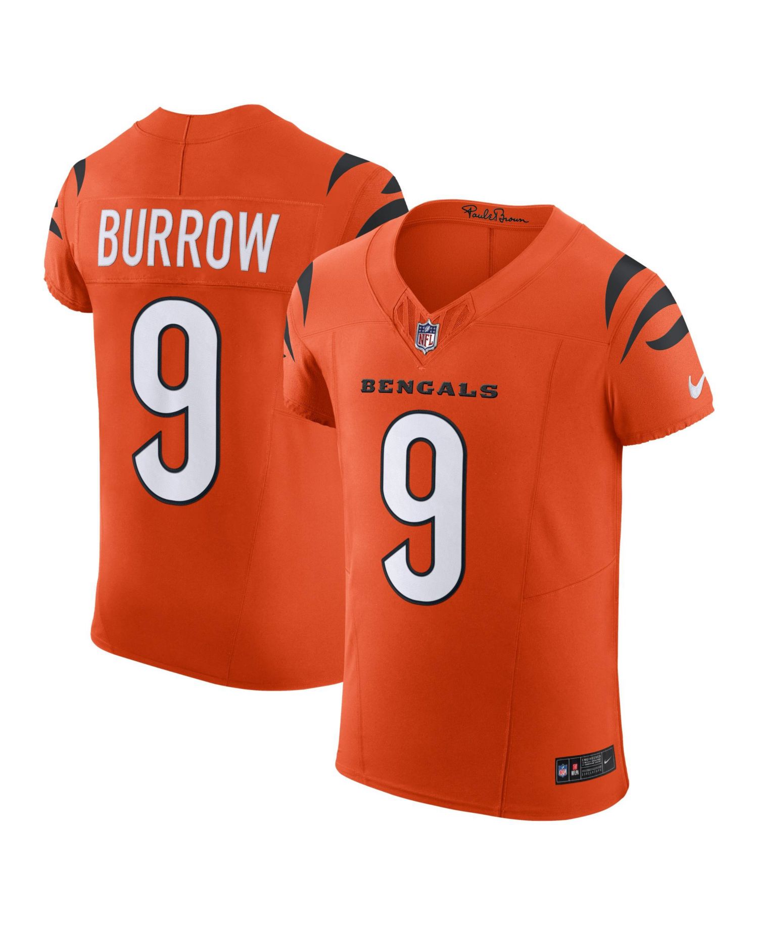 Men's Joe Burrow Orange Cincinnati Bengals Vapor F.U.S.E. Elite Jersey