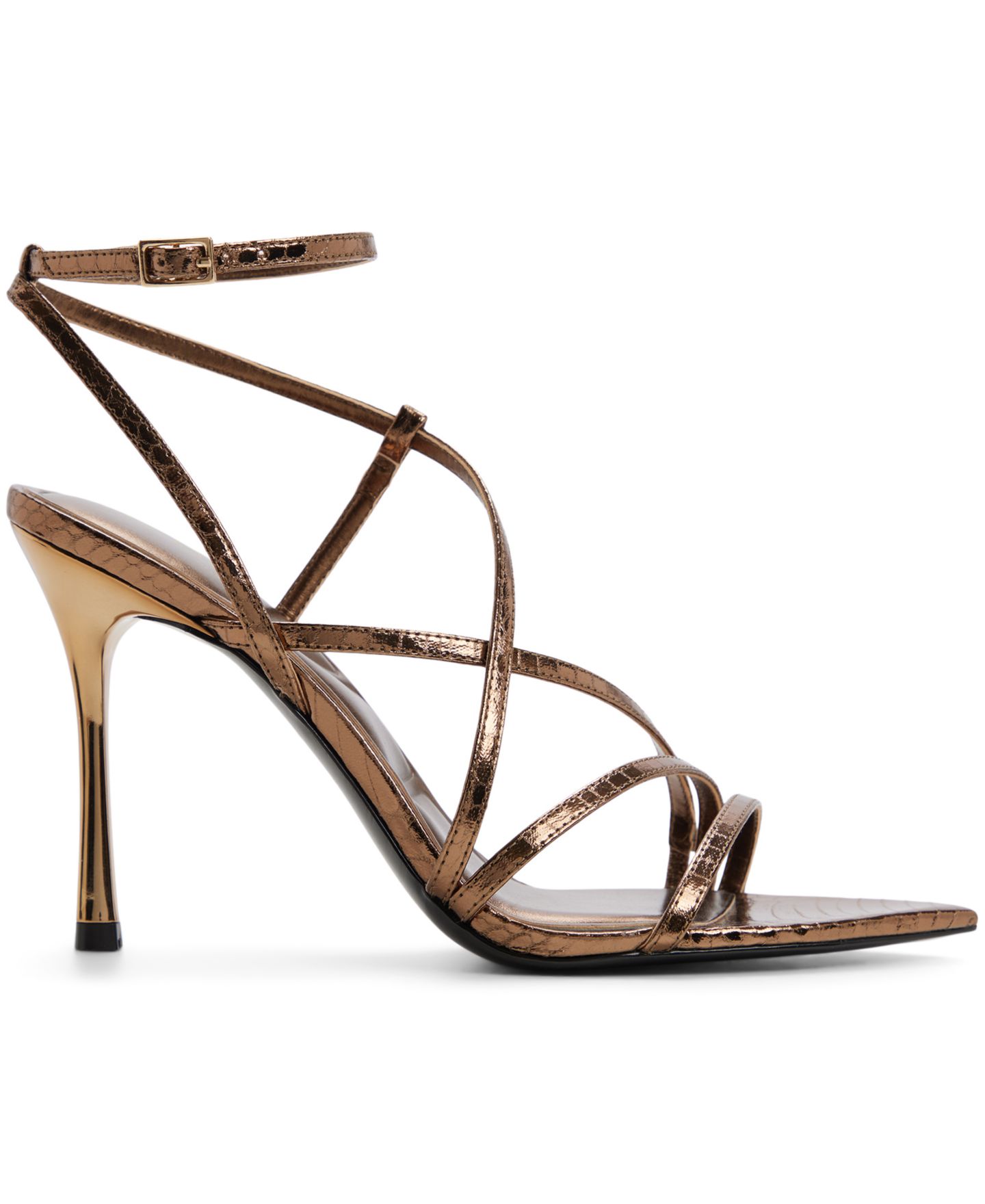 Женские сандалии ALDO Lissandra Stiletto Strappy Dress Sandals, цвет: Бронзовый змеиный — фото 2