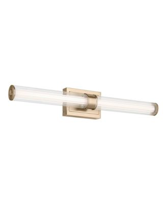 Laurene Champagne Bath Bar Large with Clear Fluted Glass