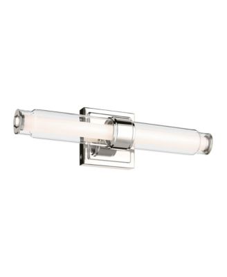 Laurene Polished Nickel Bath Bar Small with Clear Glass