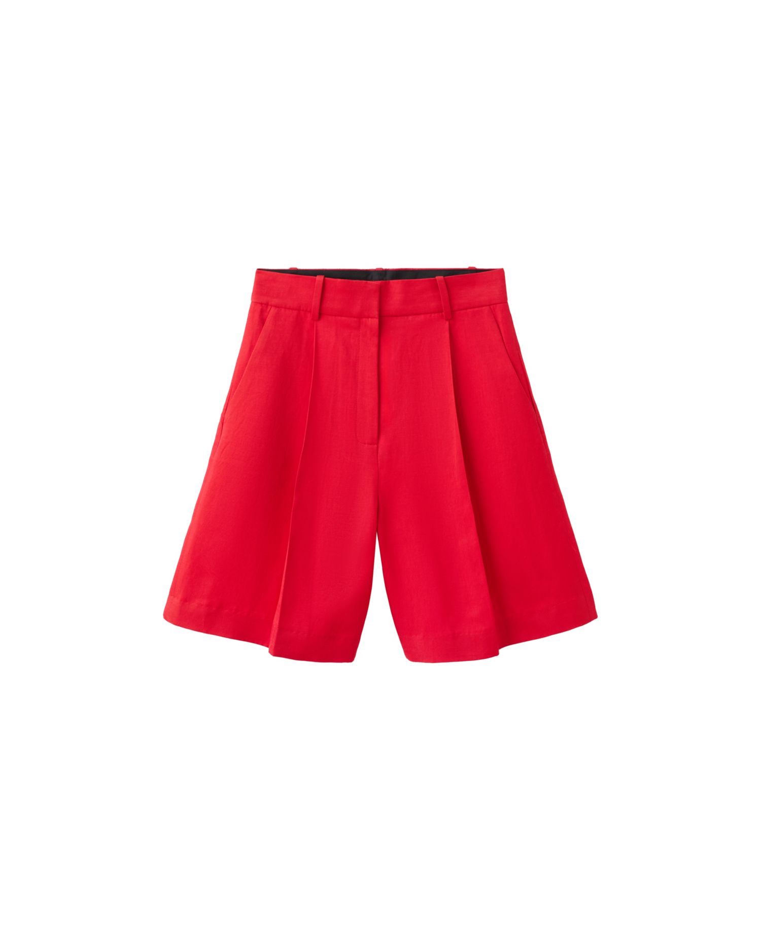 Women's Pleated Mid-Rise Bermuda Shorts, 7.87" Inseam