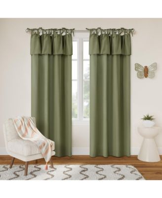 Recycled Cotton Blend Ruffle Tie Top Curtains Pair