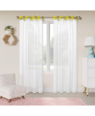 Tabitha Ribbon multi color Tie Top Curtains Pair