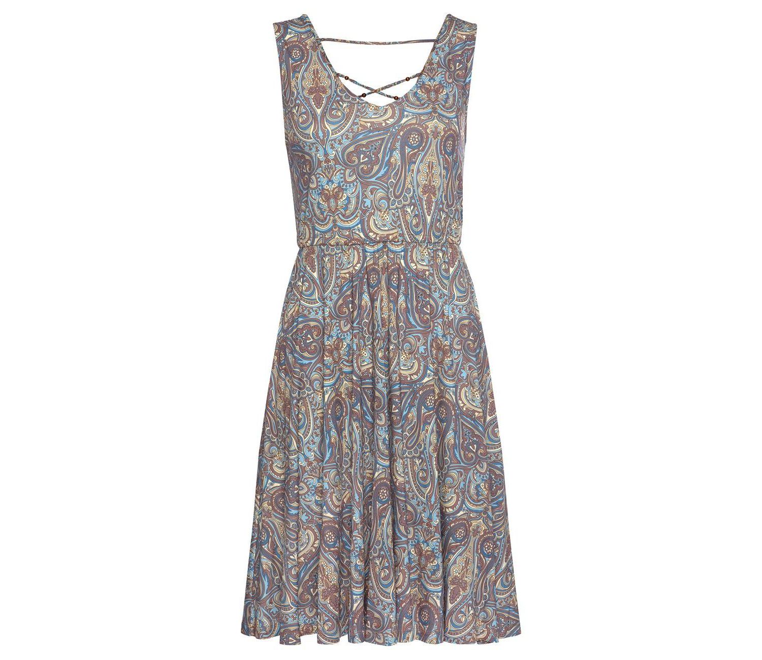 Women's Viscose Paisley Print Sleeveless Short Dress