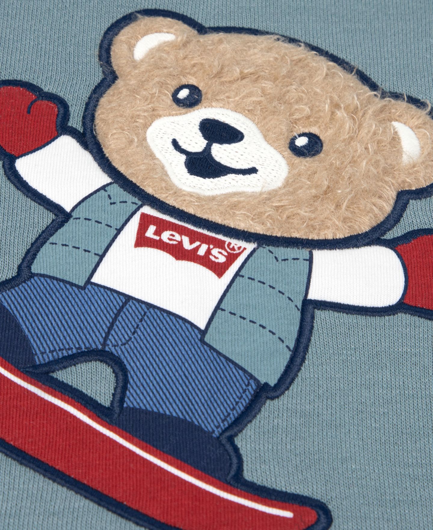 Детский комплект Levi's для малыша: худи с медведем-сноубордистом и джоггеры, 2 предмета, цвет: Морской — фото 3