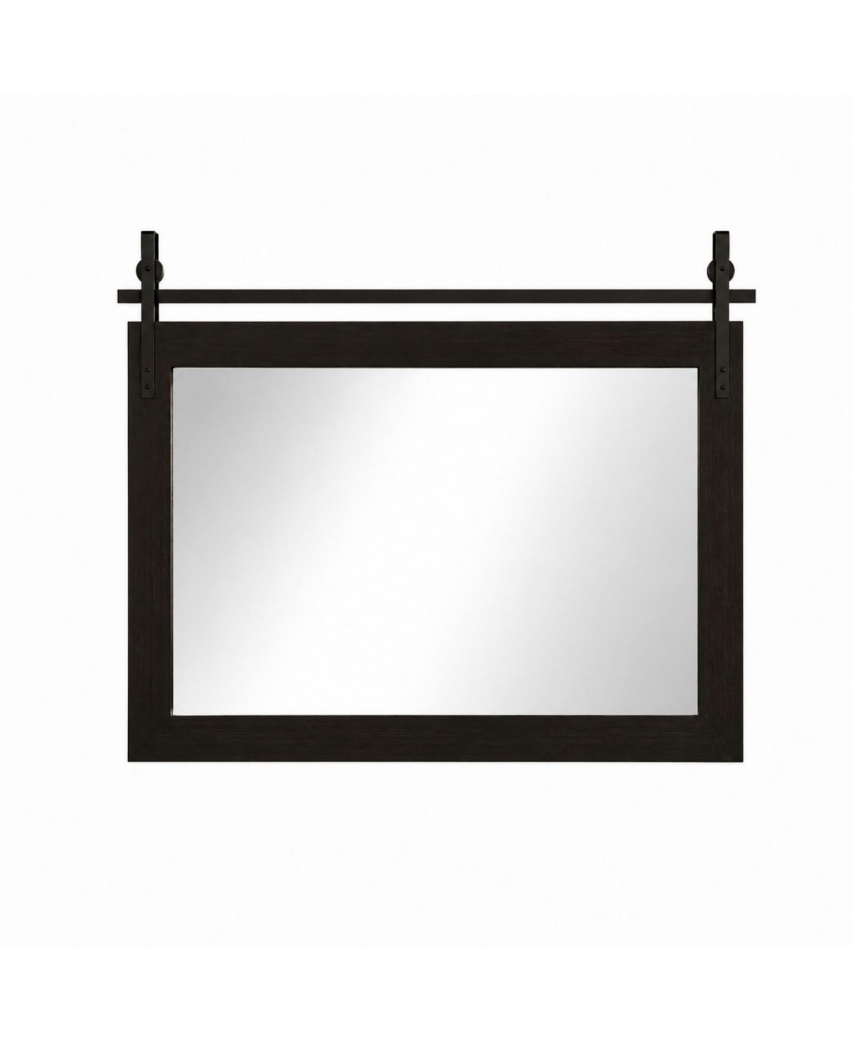 Phying Vintage Mirror 40x26 Inch Rustic Wood Framed Wall Mirror Farmhouse Decorative Wall Mounted Vanity Mirror Retro Accent for Bathroom Entryway - B