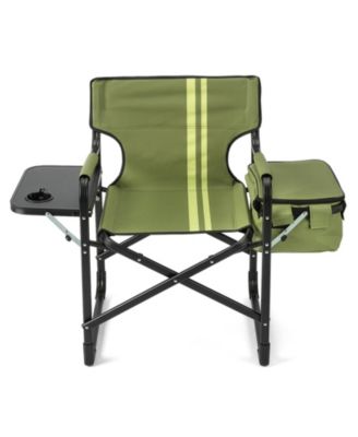 Outdoor Folding Camping Chair with Aluminum Frame and Cooler Bag