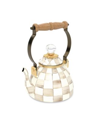 Mocha Check 1-Quart Tea Kettle