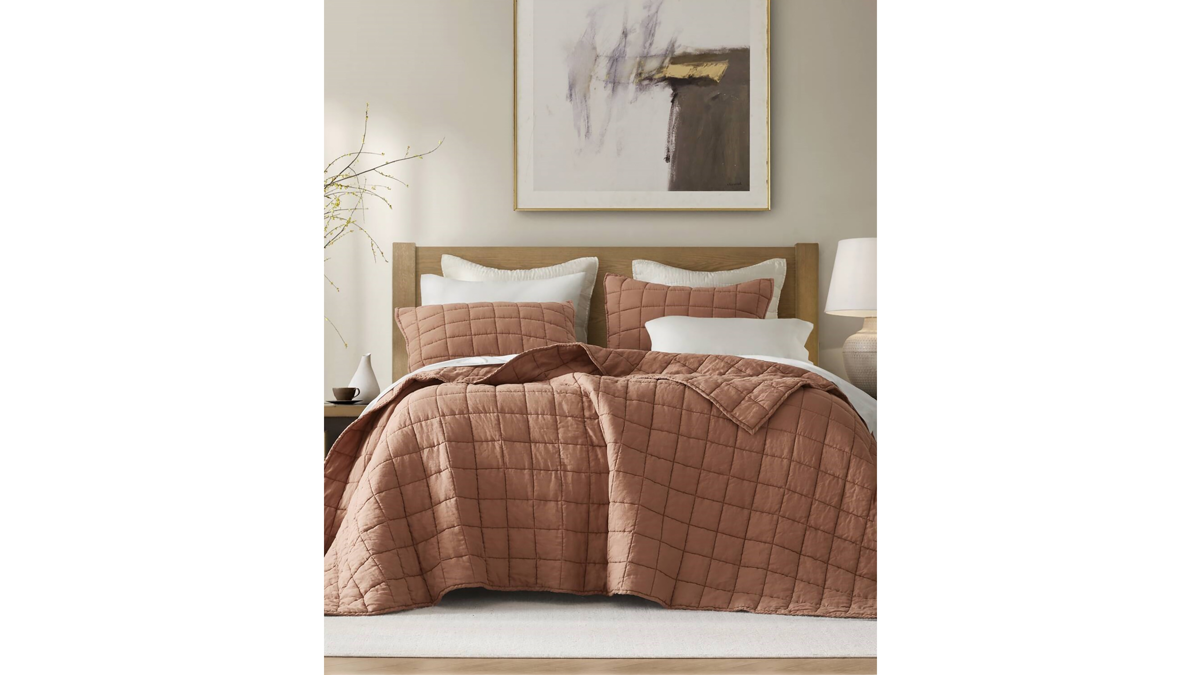 Harbor House French Flax Linen Garment Washed Quilt Set, King/California King
