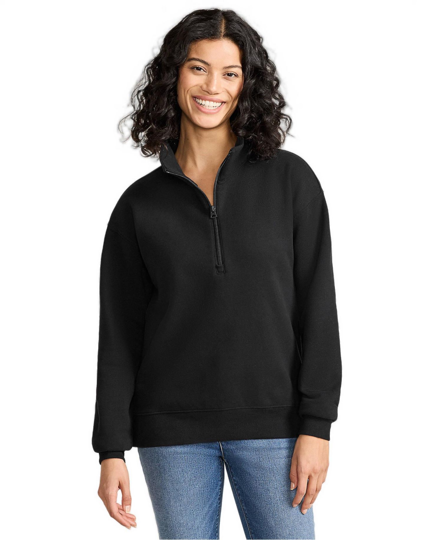 Women's Serious Sweats Quarter-Zip Relaxed Fleece Pullover Sweatshirt