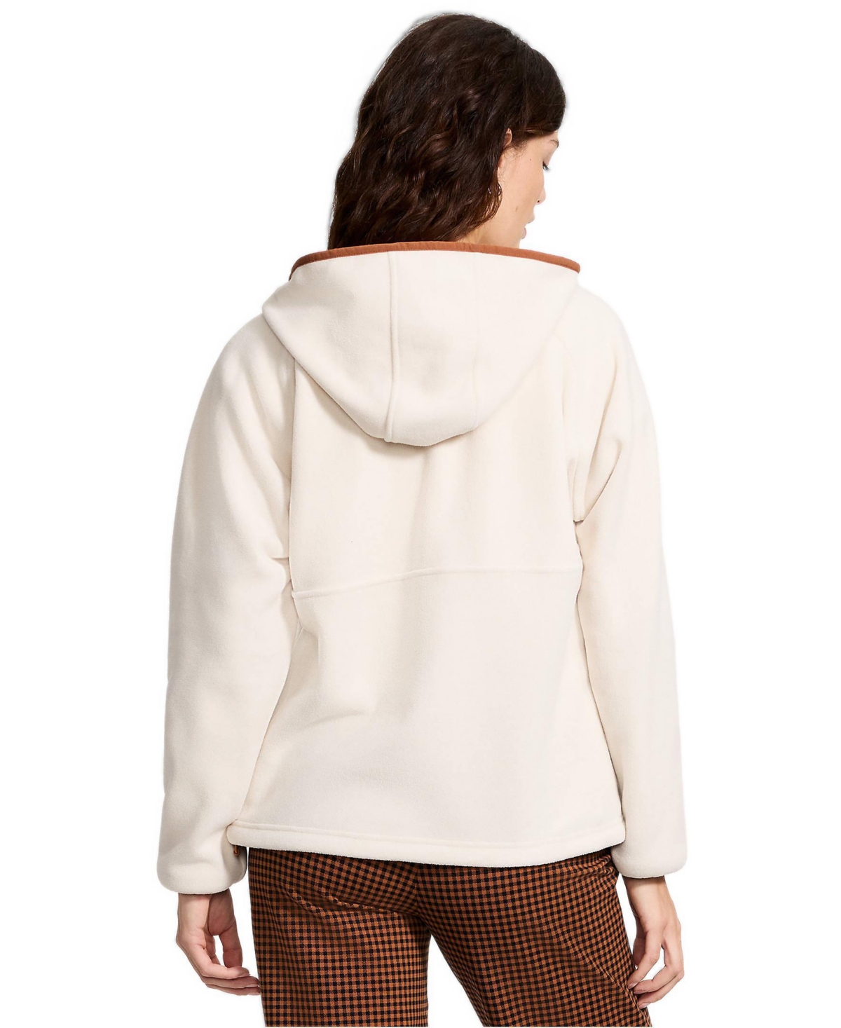 Lands' End Women's Anyweather RainDefense Hooded Half Zip Fleece Pullover