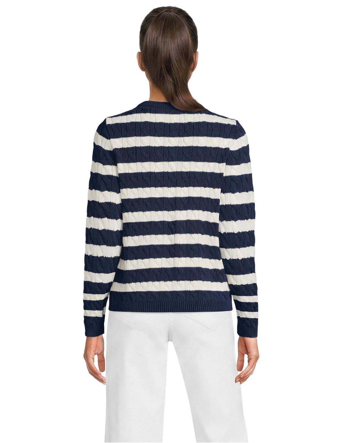 Lands' End Women's Drifter Cable Cardigan Sweater