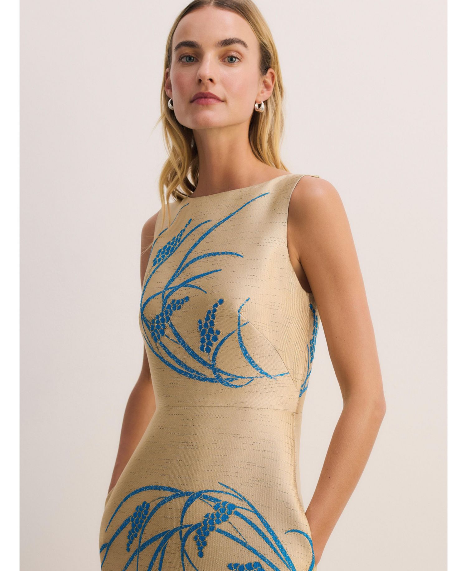 Women's Avila Embroidered A-Line Jacquard Maxi Gown