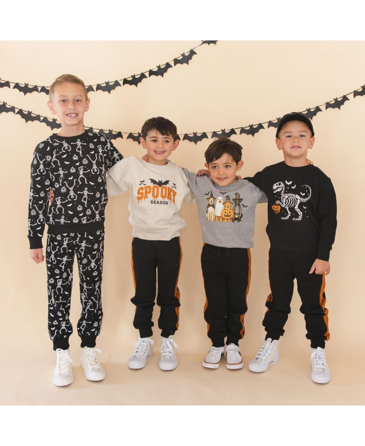 Sweet Wink Little Boys 5-8 Dinosaur Skeleton Halloween Sweatshirt