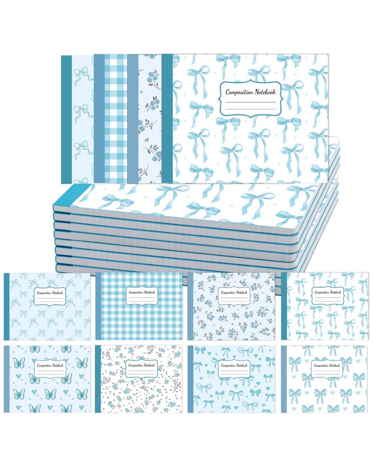Danrong 8 Pack College Ruled Composition Notebooks Cute Preppy Aesthetic School Office Supplies 100 Pages