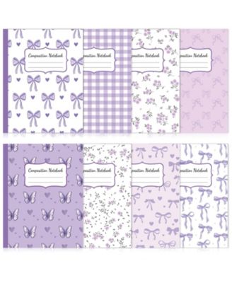 8 Pack College Ruled Composition Notebooks Cute Preppy Aesthetic School Office Supplies 100 Pages