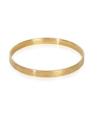 Yellow Gold Notes Bangle Bracelet