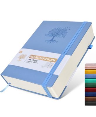 365 Page A4 Lined Hardcover Journal Thick Ruled Paper with Closure Band and Pocket