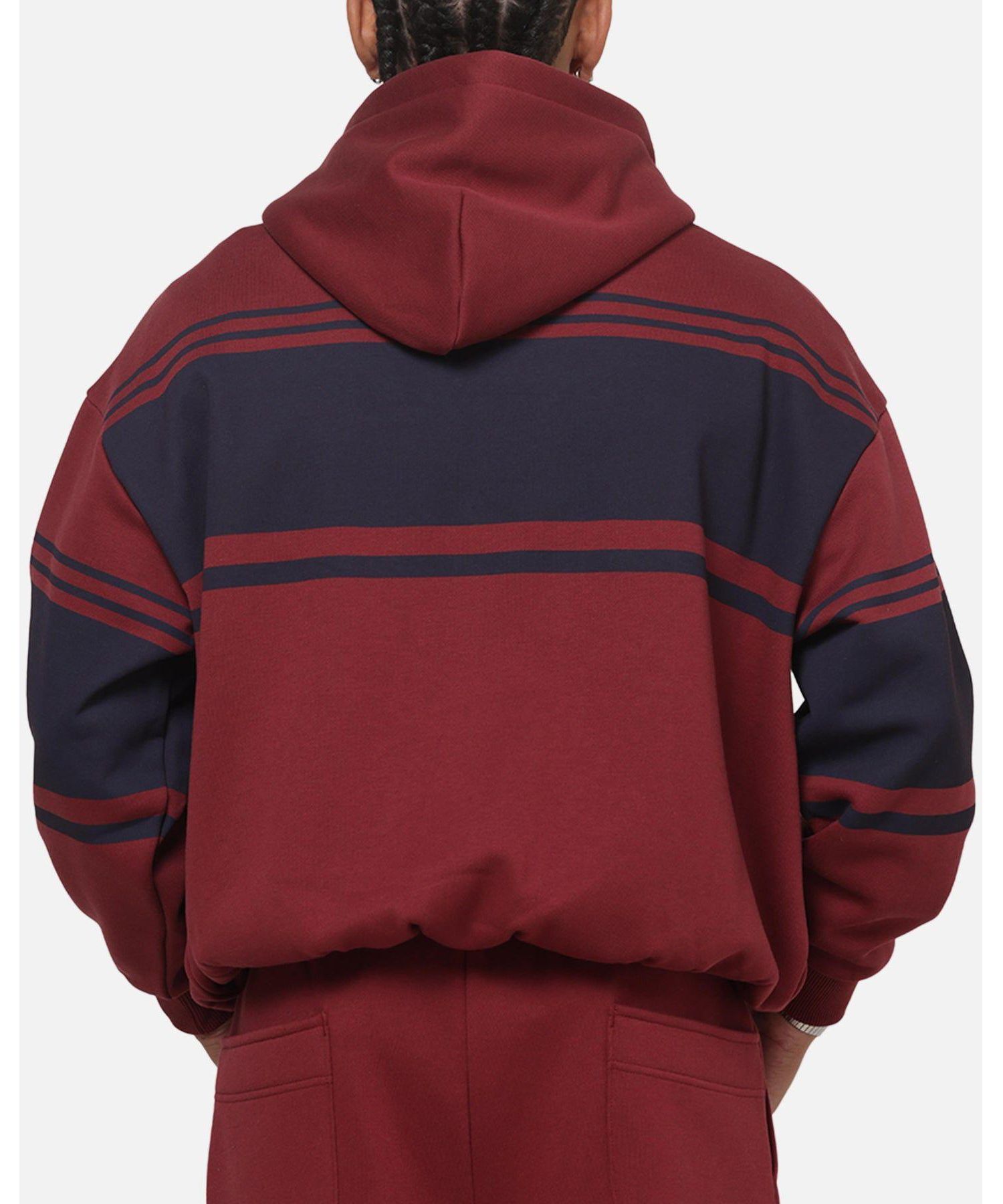 Men's Varsity Stripe Oversized Full Zip Hoodie