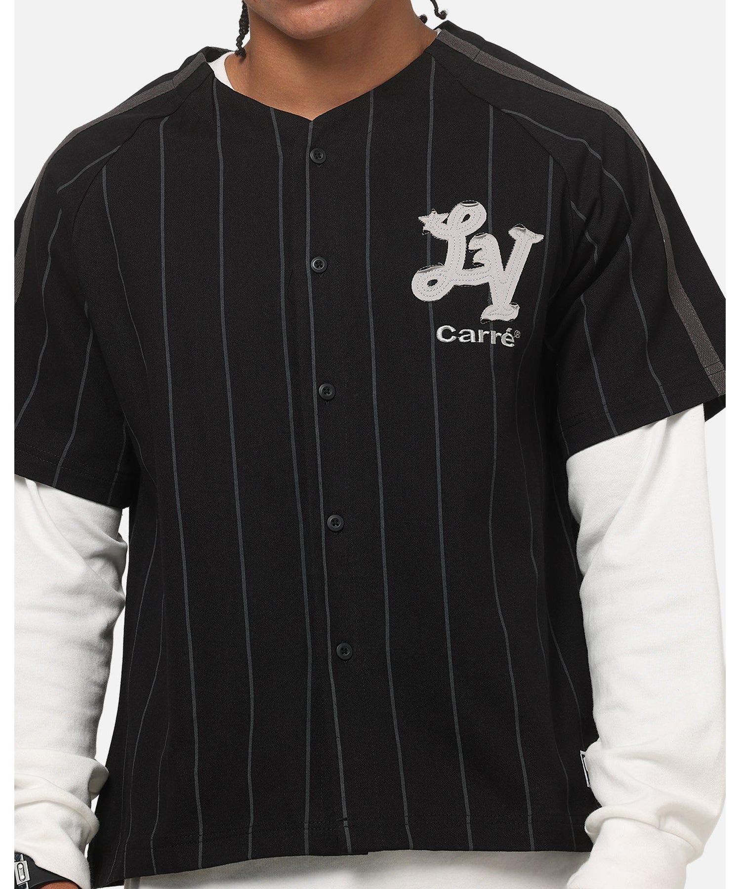 Men's City Series Pinstriped V-Neck Short-Sleeve Jersey