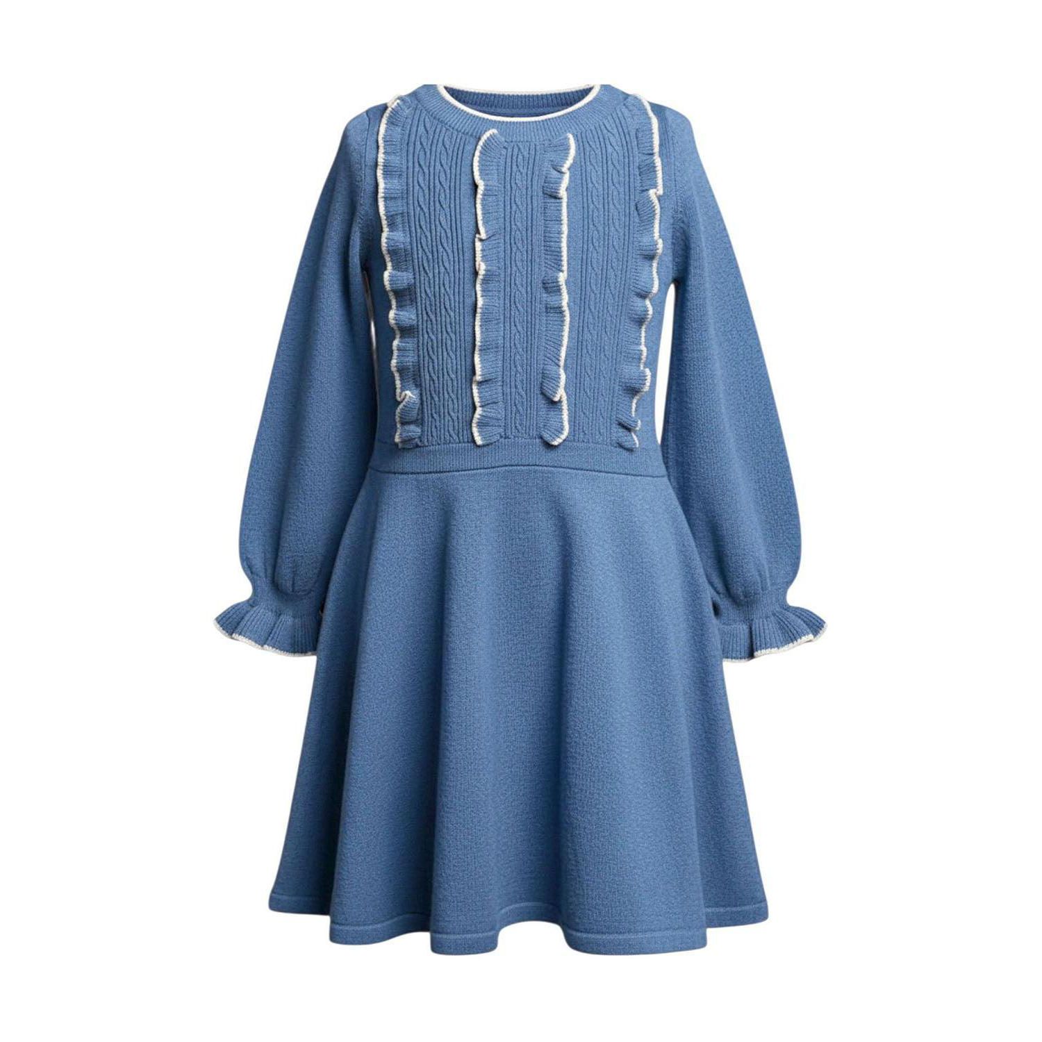 Little and Big Girl's (6-12) Ruffle Bodice Sweater Dress