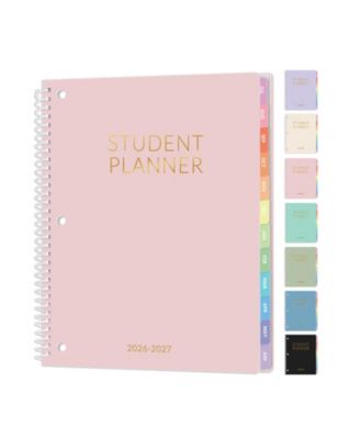 Student Planner Academic Weekly Monthly Plan Book School Lesson Organizer with Bookmark Tabs 3 Hole Punched