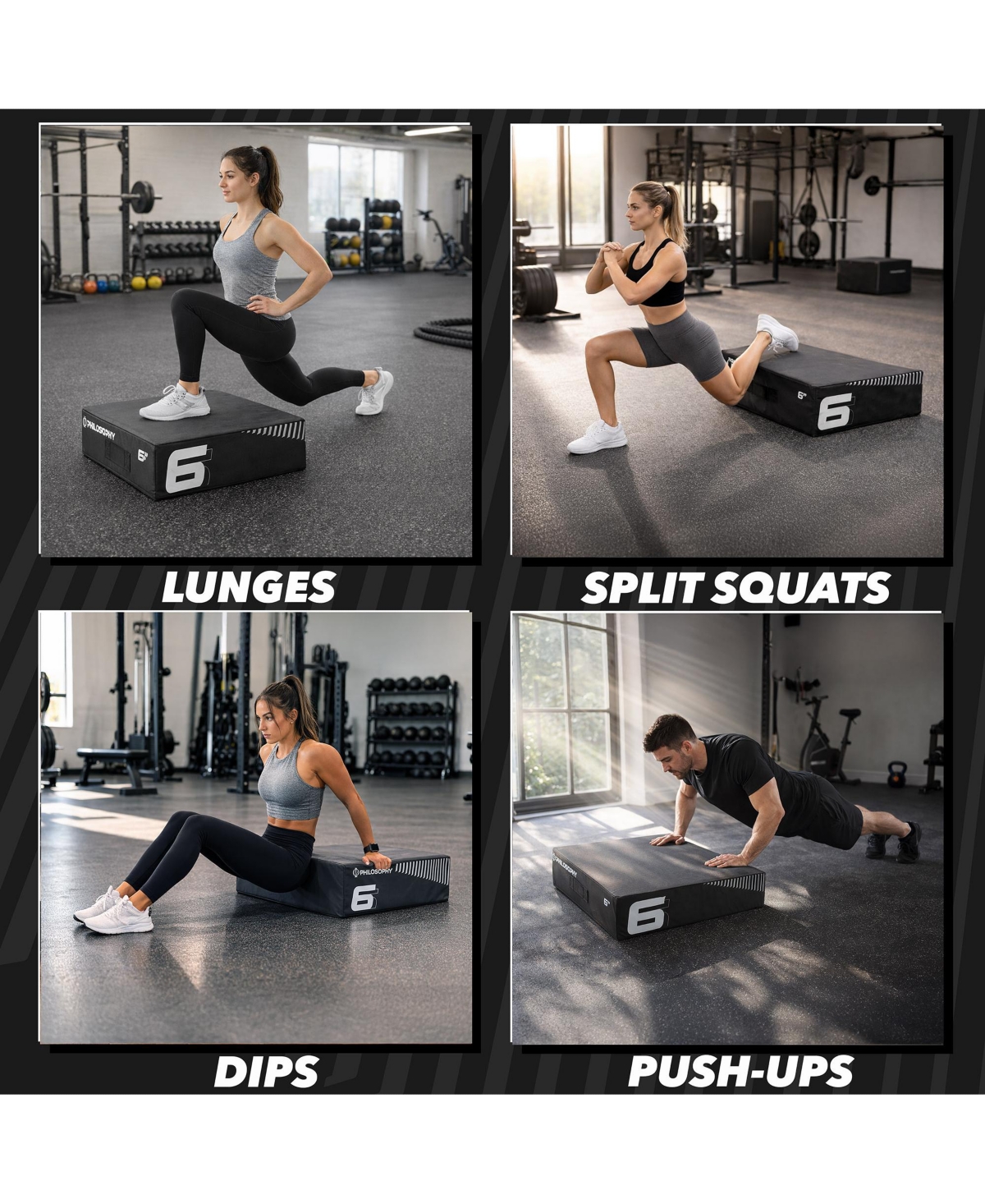 Philosophy Gym 6" Soft Foam Plyometric Box - Jumping Plyo Box for Training and Conditioning