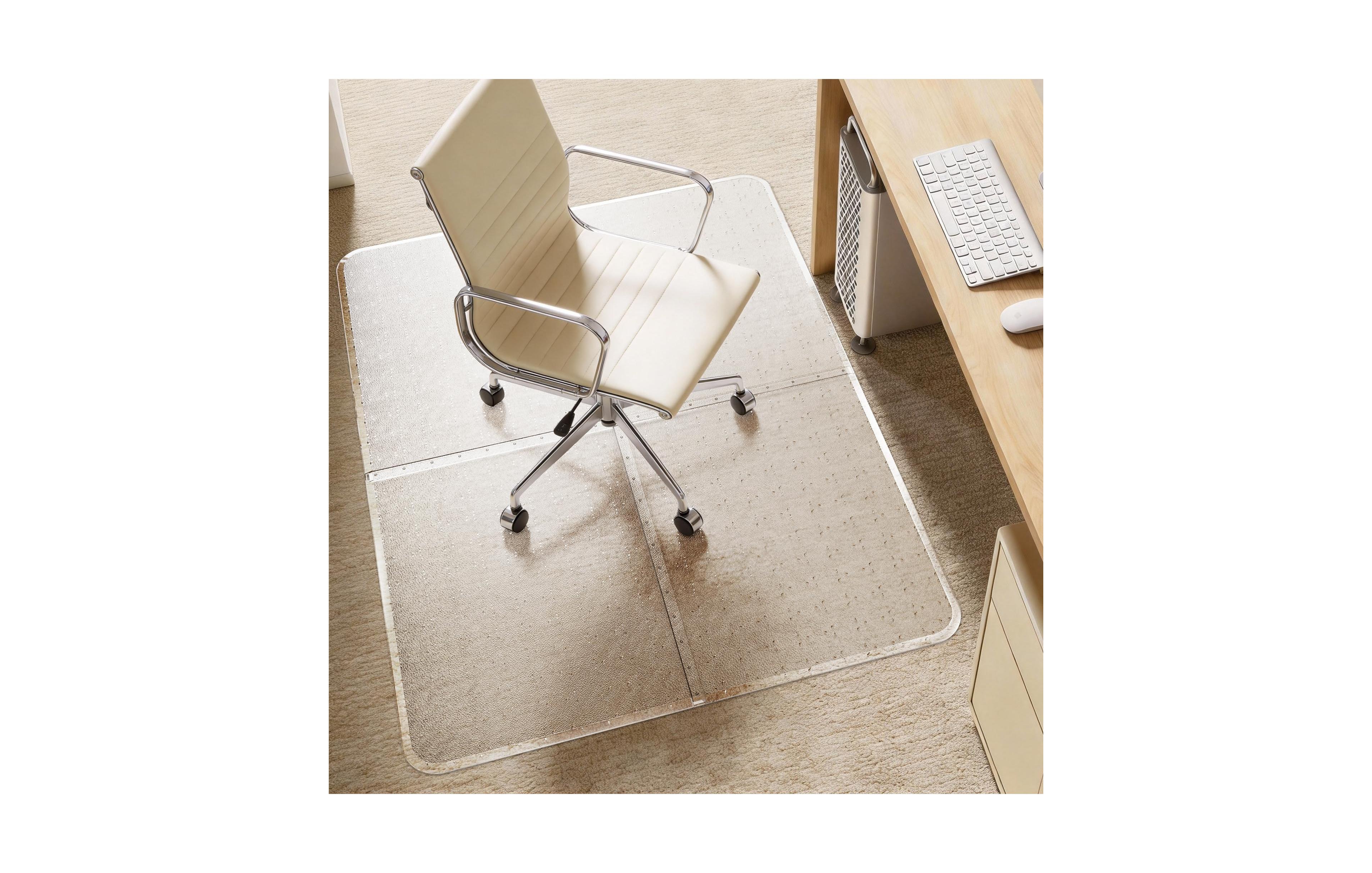 Danrong 4 Piece Interlocking Office Chair Mat For Low Pile Carpet Smooth Rolling Protection