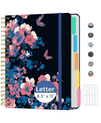 Twilight Bloom 5 Subject Spiral Notebook College Ruled Hardcover Journal For Work Study Organization