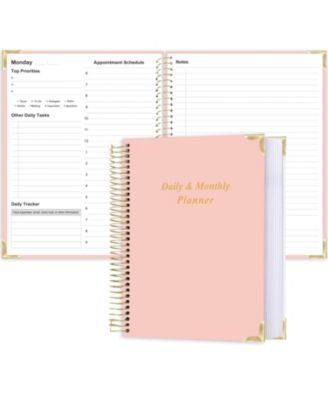 Undated Daily Planner Hardcover Hourly Schedule To Do Lists Habit Tracker Layflat Binding All In One Planning Tool