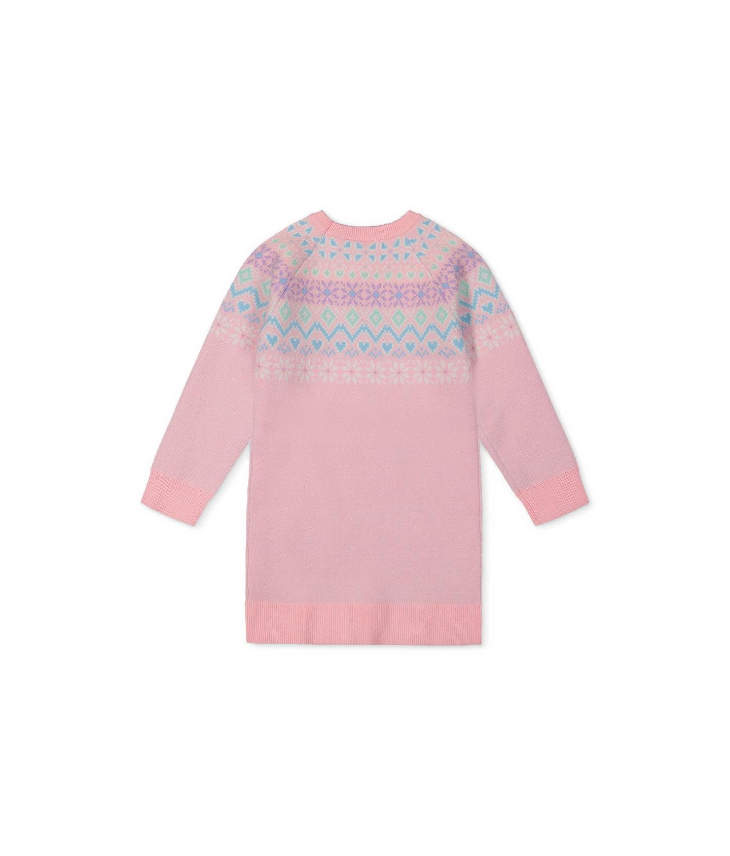 Платье Deux par Deux Après-Ski Fair Isle Knit Dress для девочек, цвет: Светлый розовый — фото 2