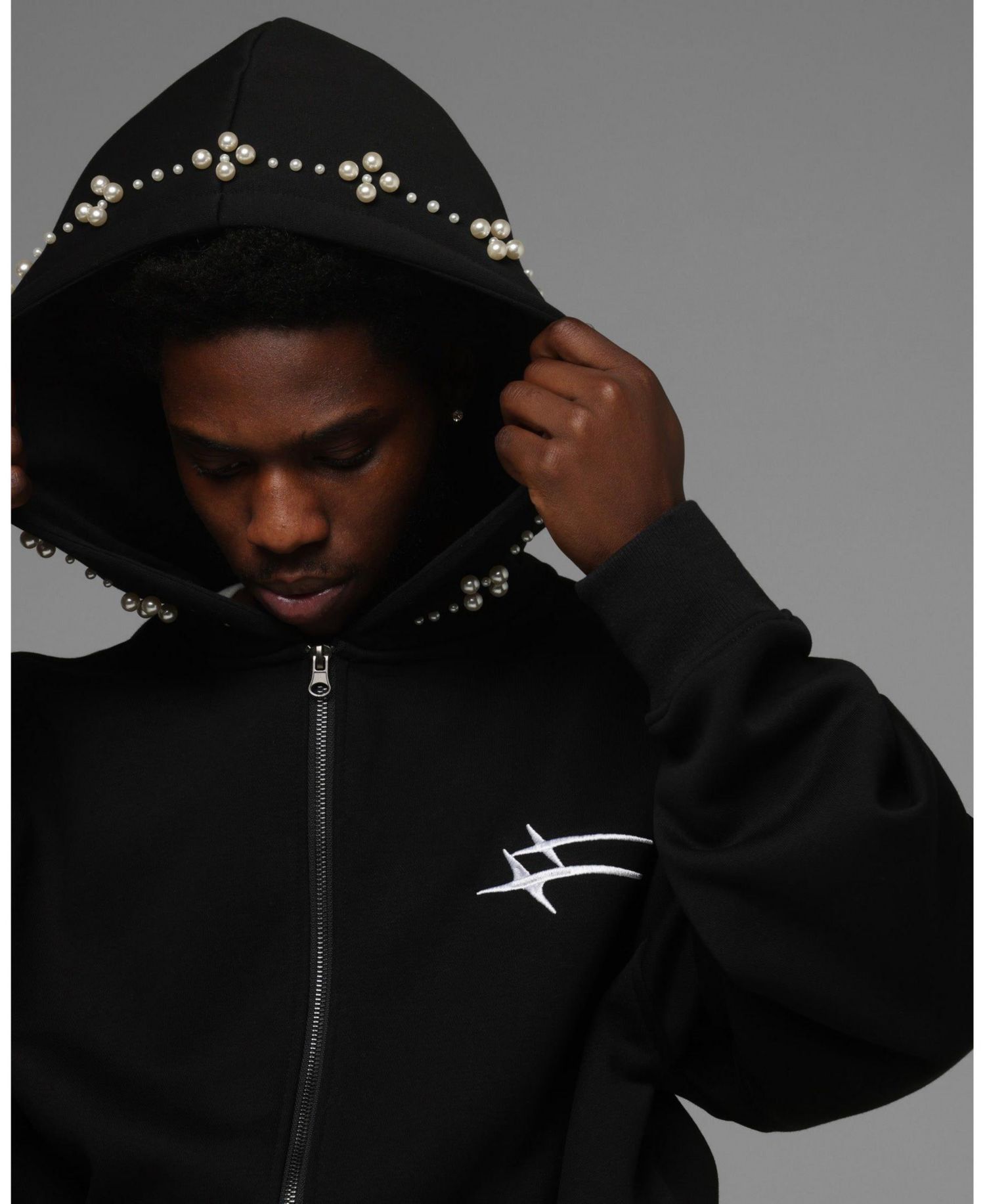 Men's Oversized Graphic Full-Zip Hoodie