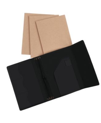 Genuine Leather Refillable Travel Journal Notebook With Card Slots Pen Holder