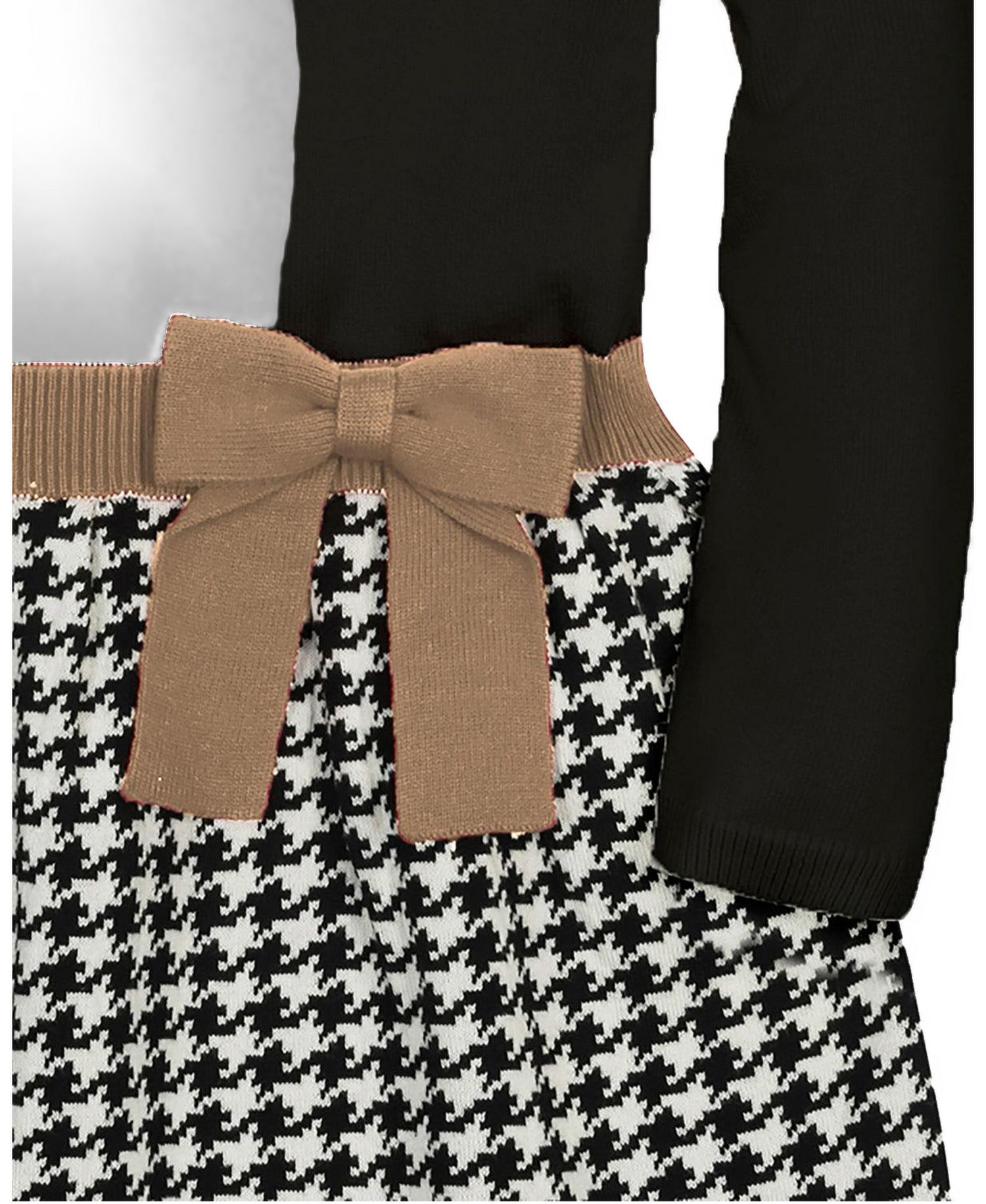 Little and Big Girls' (6-12) Organic Skater Sweater Dress with Bow