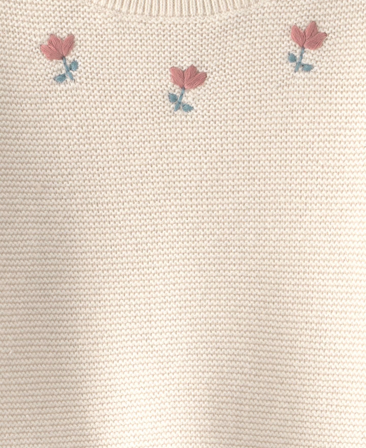 Детский комплект Carter's для девочки: свитер с цветочной вышивкой и брюки, цвет: Кремовый — фото 3