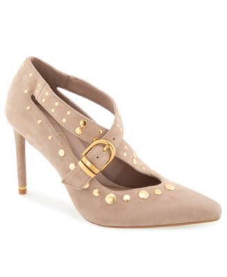 Women's Qupid Stud Snip Toe Stiletto Pumps