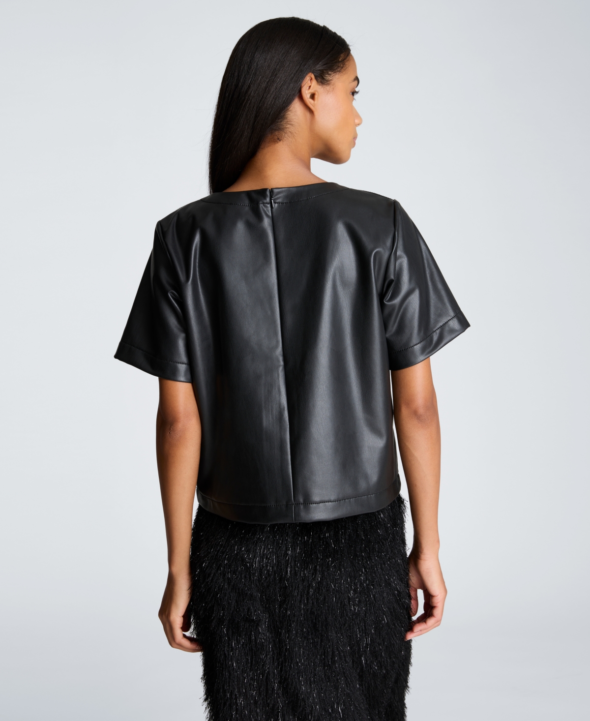 Kenneth Cole Women's Polyester-Blend Crop Pullover